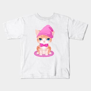 kitten with cap Kids T-Shirt